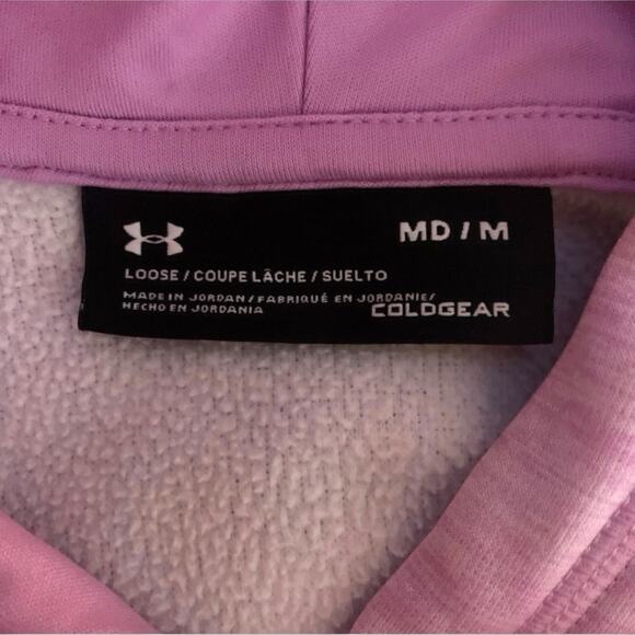 Under Armour Hoodie Women's Size Medium Finger Holes Petal Pink Cold Gear PA3MEP - Picture 5 of 8